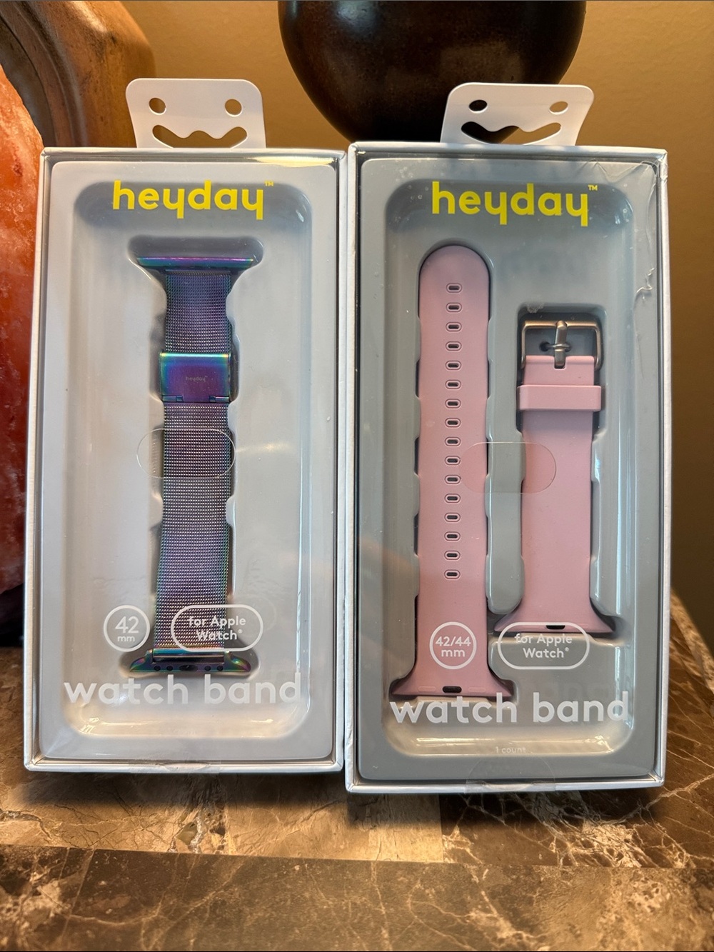 heyday Pink Silicone & Iridescent Nylon 42/44mm Watch Band Set